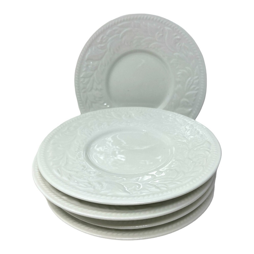 Garland 8837 | White Stoneware | 6” Saucers | Lot of Seven. (Buy 6 get one free)